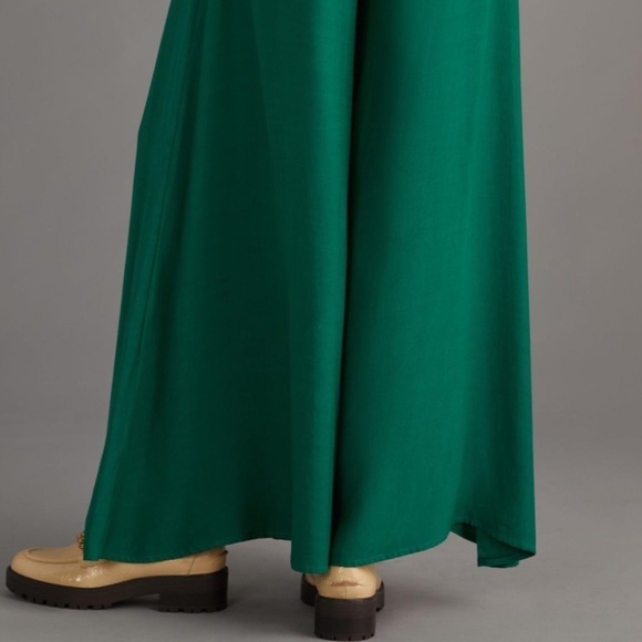 Anthropologie Wide Leg Green Dramatic Trousers - Picture 2 of 10